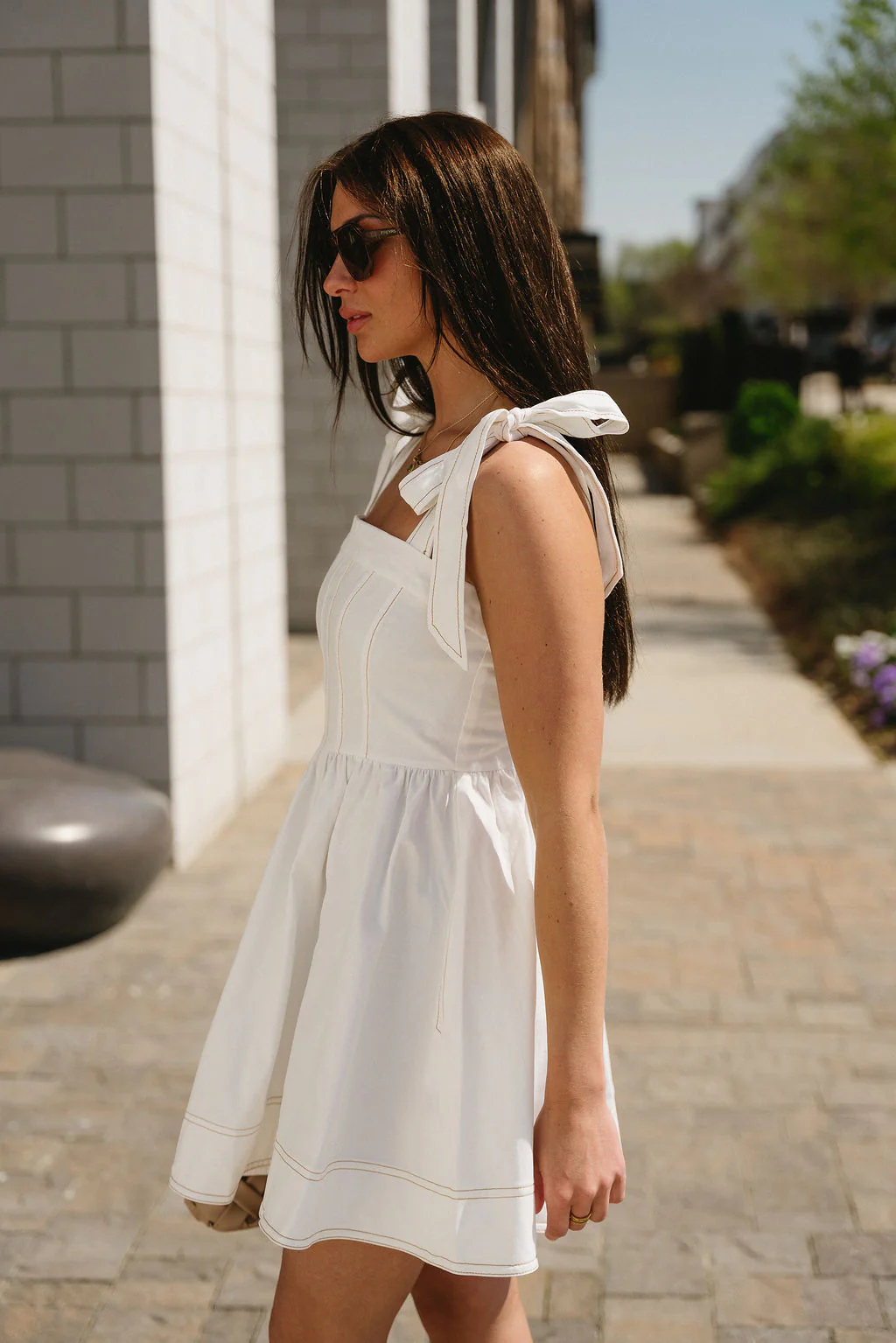 Leighton White Flare Mini Dress - Image 3
