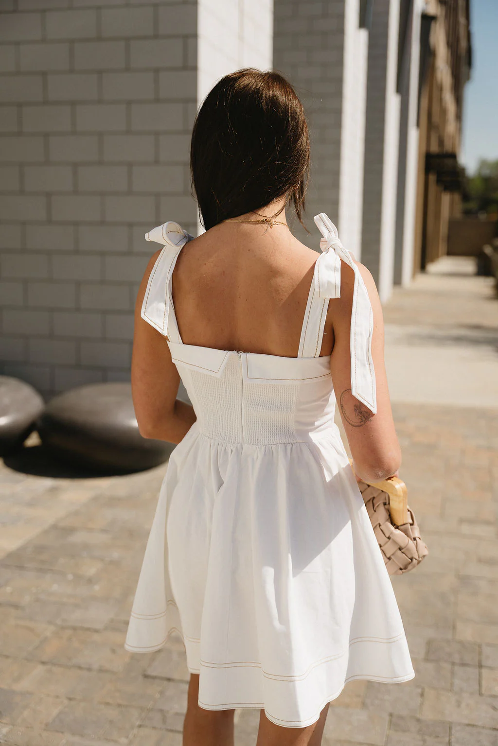 Leighton White Flare Mini Dress - Image 4