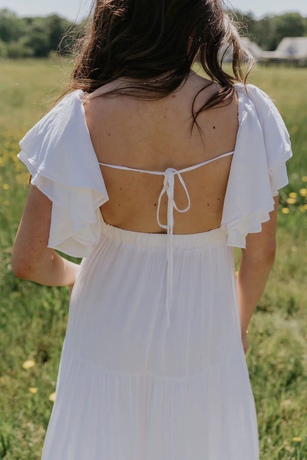 Leila Cream Ruffle Short Sleeve Maxi Dress - Image 5
