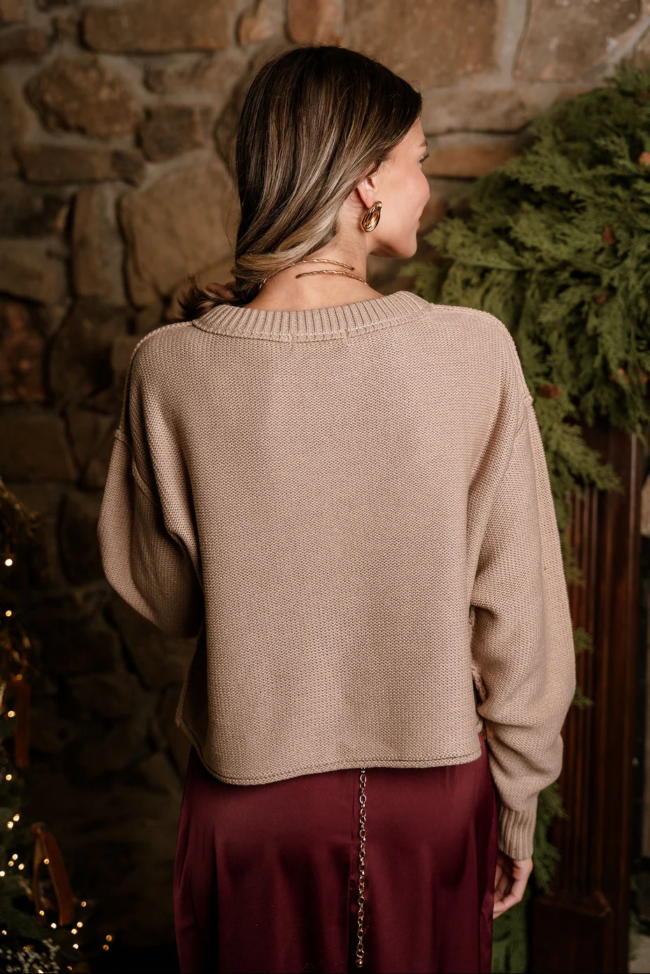 Leila Dark Taupe Knit Sweater - Image 12