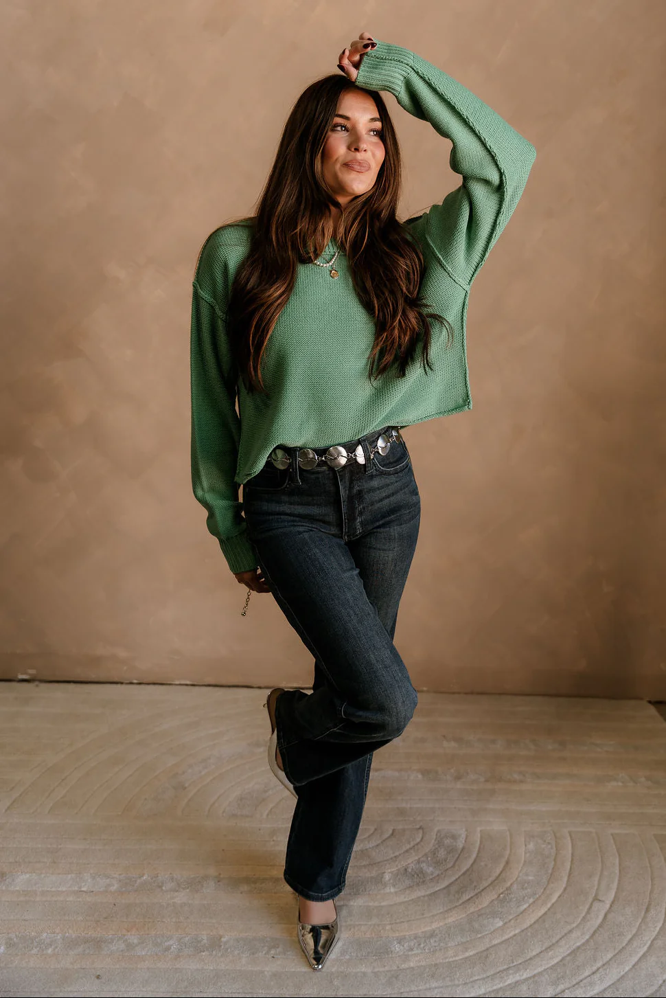 Leila Emerald Green Knit Sweater