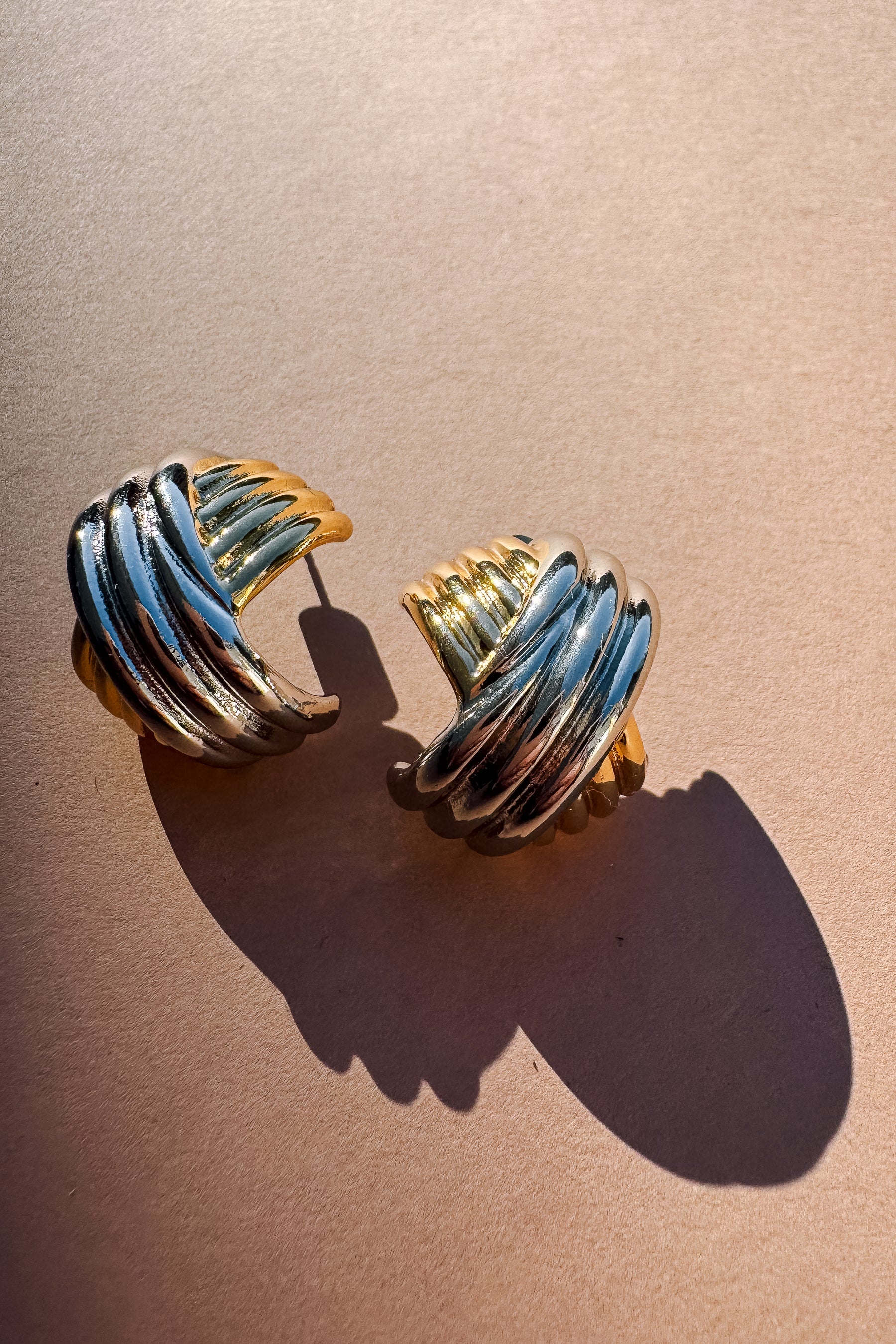 Leila Gold & Silver Criss Cross Earrings