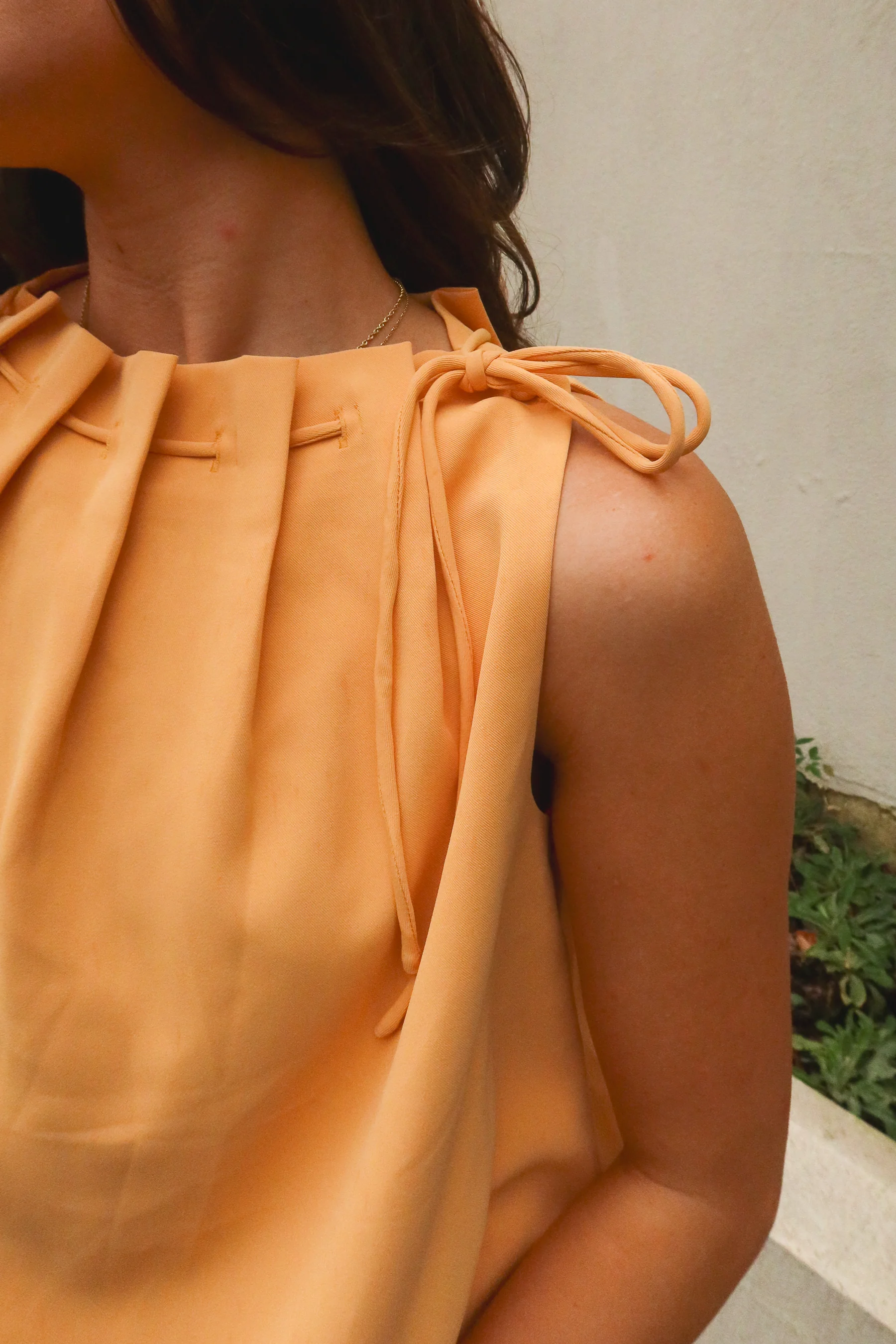 Leila Orange Bubble High Neck Tank - Image 3