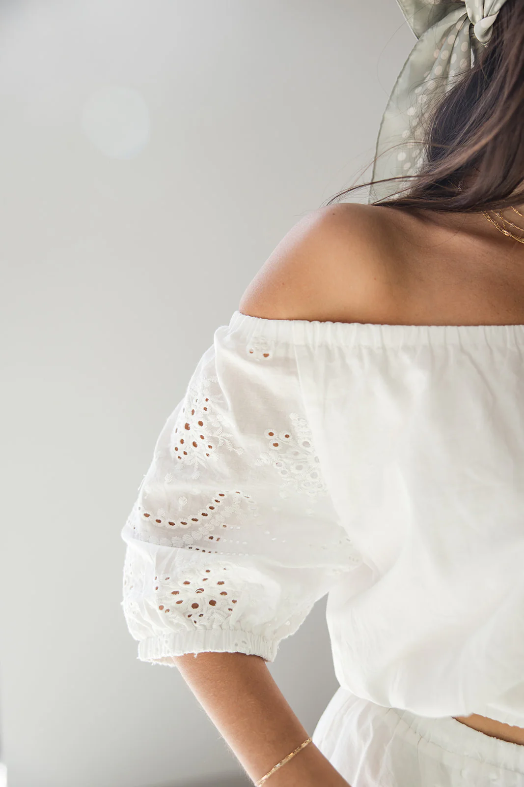 Leilani White Eyelet Off-The-Shoulder-Top - Image 3
