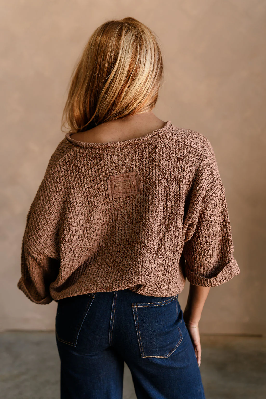 Lena Brown Loose Knit Sweater - Image 4