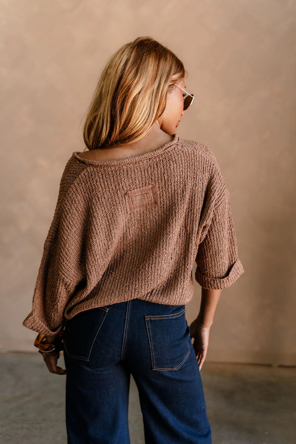 Lena Brown Loose Knit Sweater - Image 8