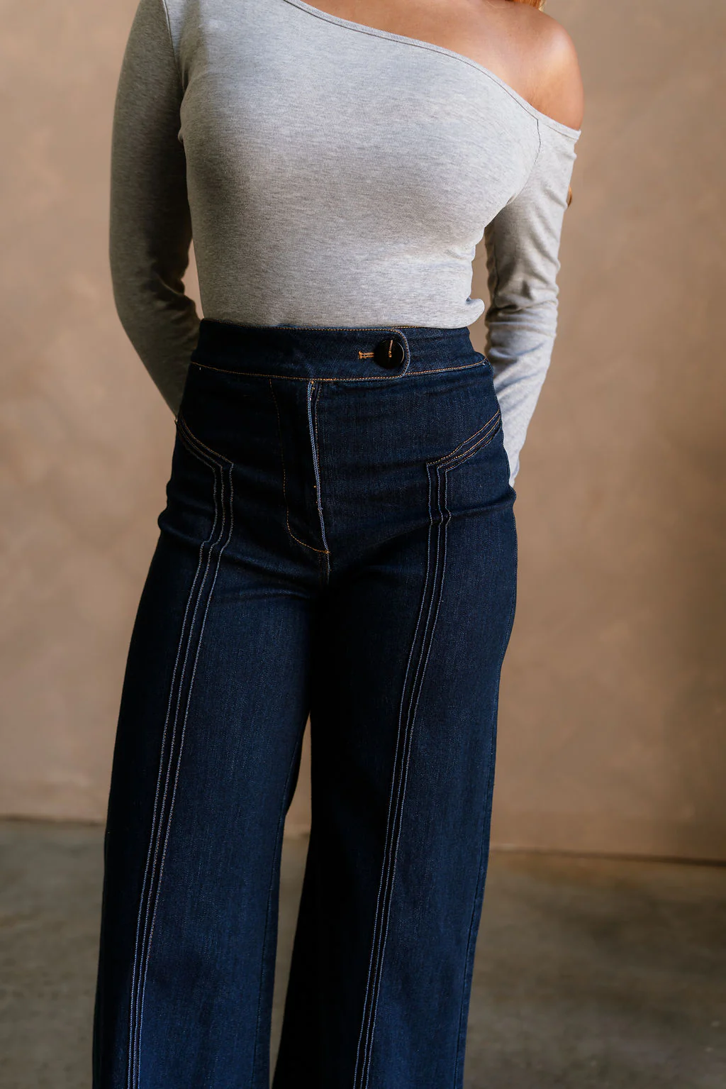 Lena Dark Denim Wide Leg Jeans - Image 3