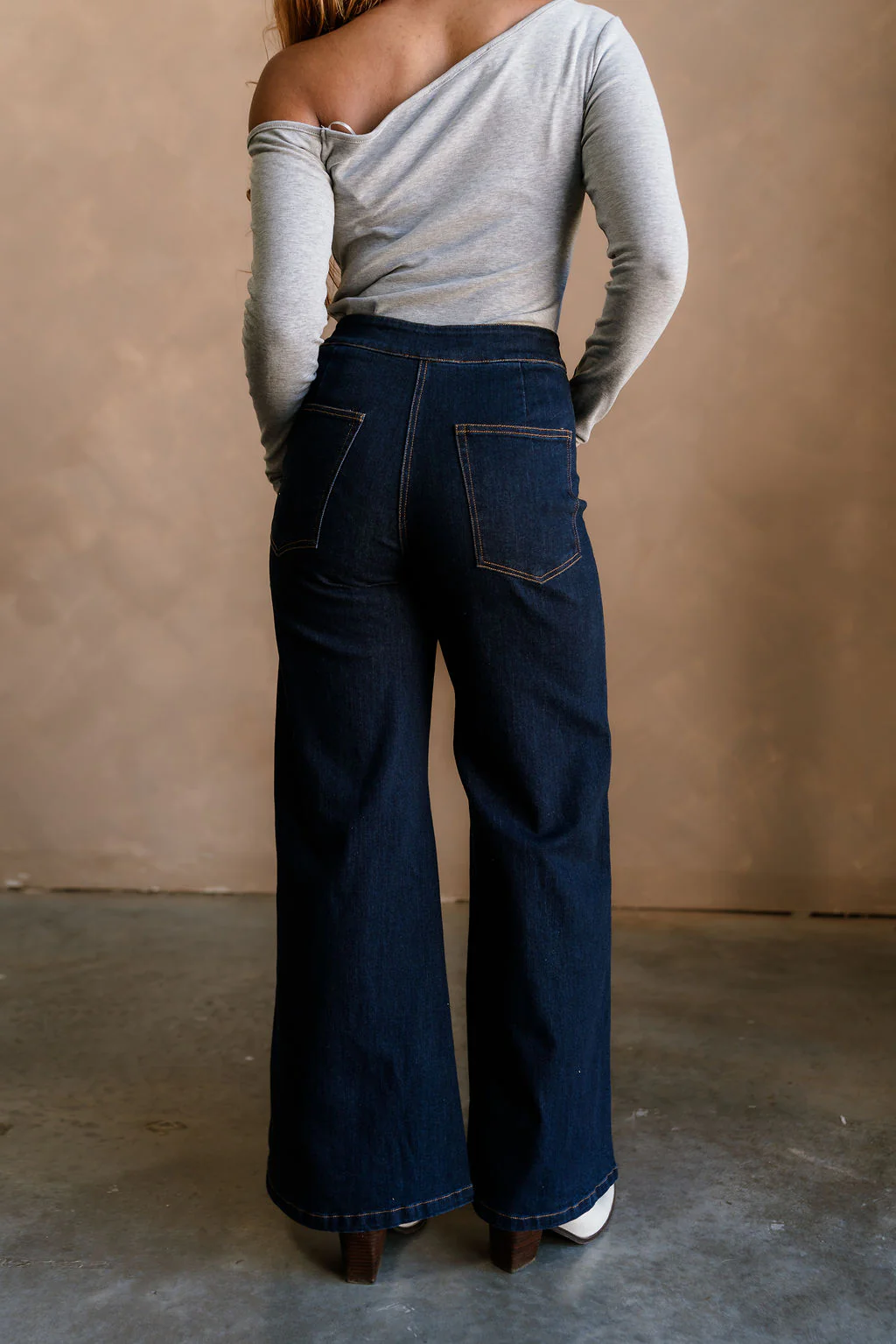 Lena Dark Denim Wide Leg Jeans - Image 7