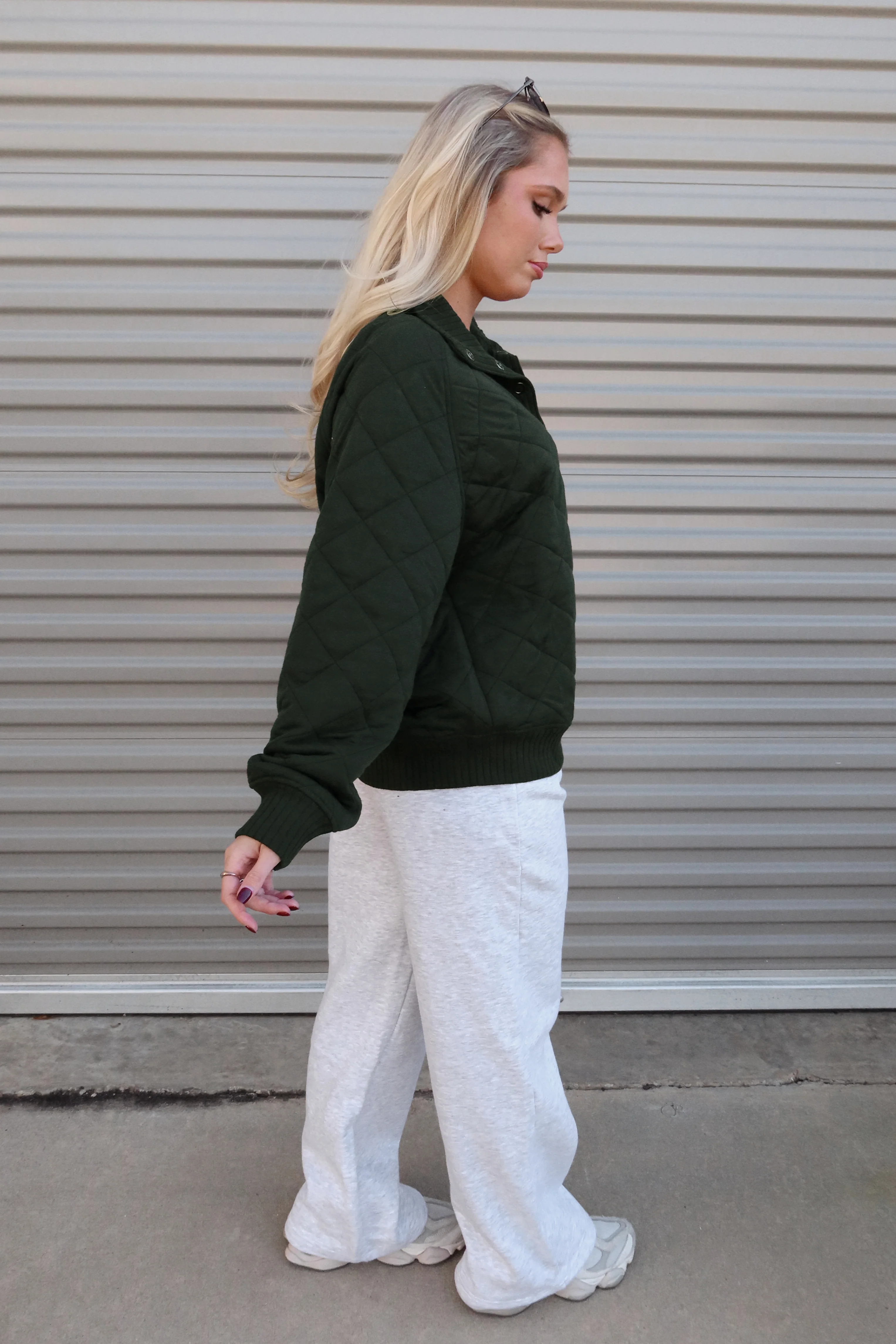 Lena Hunter Green Quarter Button-Up Sweatshirt - Image 6