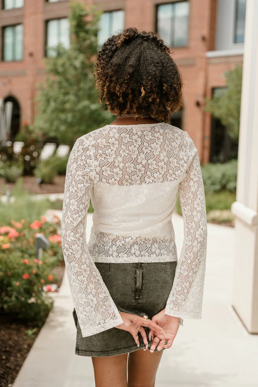 Leona Cream Lace Front Ties Cardigan - Image 4