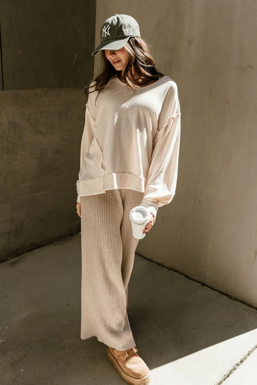 Leona Scoop Neckline Long Sleeve Sweatshirt