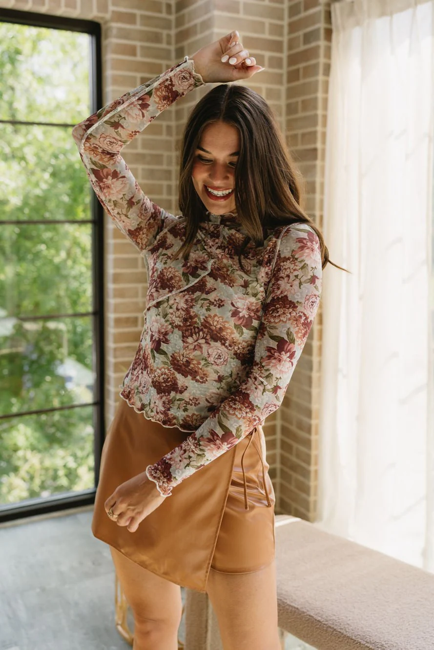 Leslie Floral Print Mesh Top - Image 3