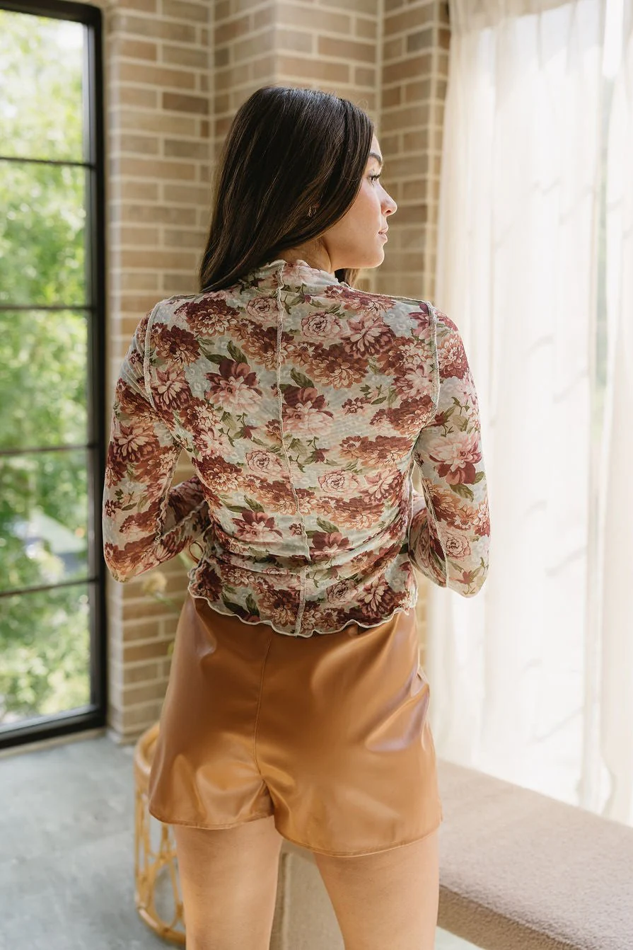 Leslie Floral Print Mesh Top - Image 5
