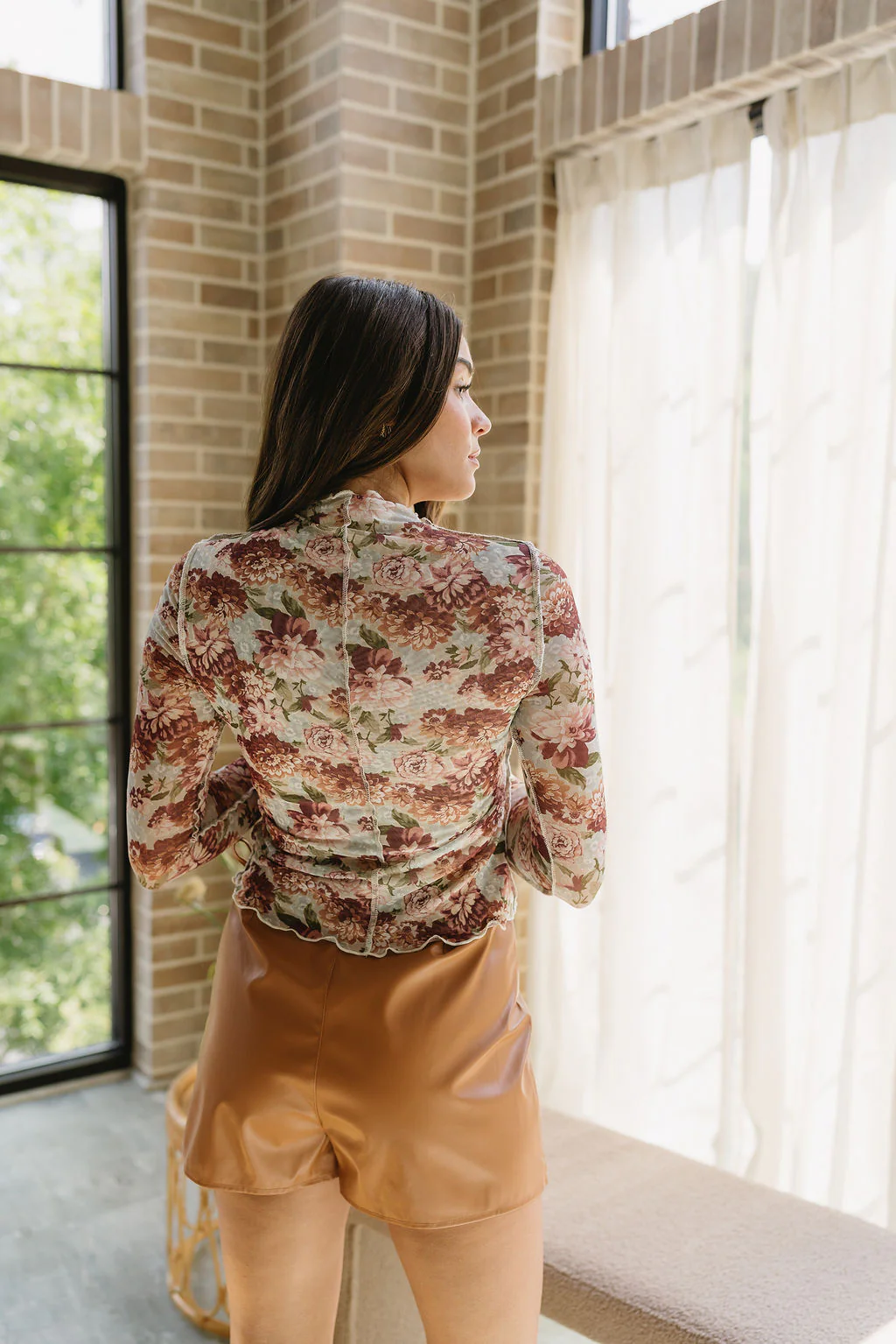 Leslie Floral Print Mesh Top - Image 7