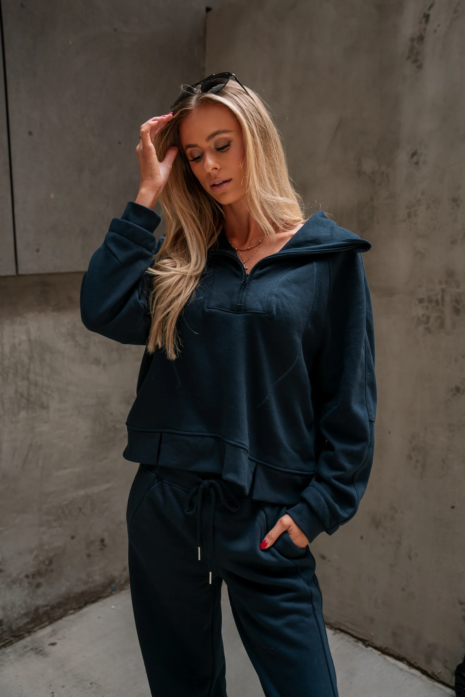 Lexi Quarter Zip-Up Long Sleeve Sweatshirt - Image 2