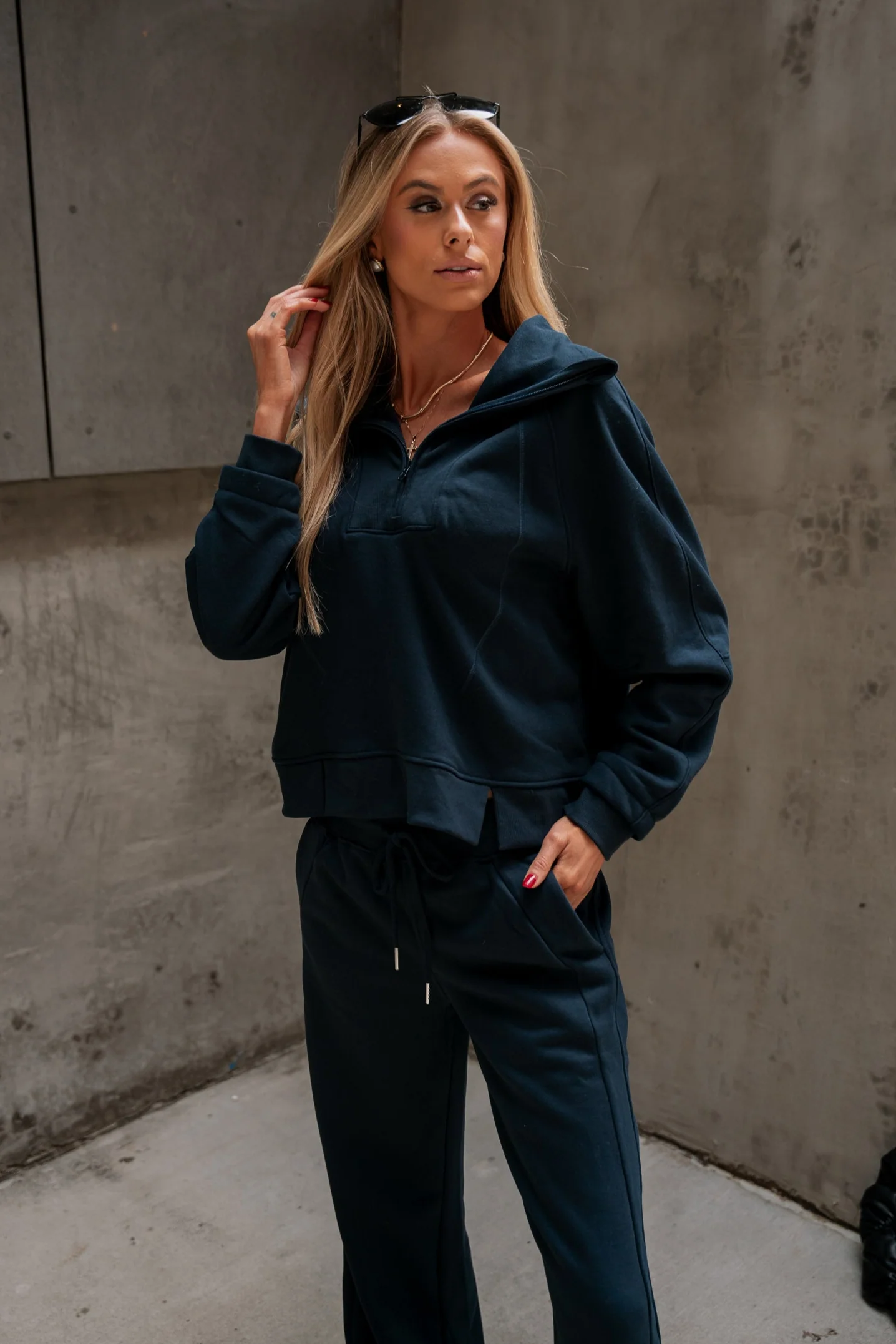 Lexi Quarter Zip-Up Long Sleeve Sweatshirt - Image 3