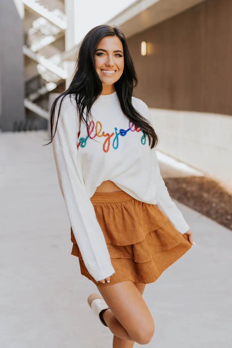 Lexington Corduroy Skirt in Camel - Image 3