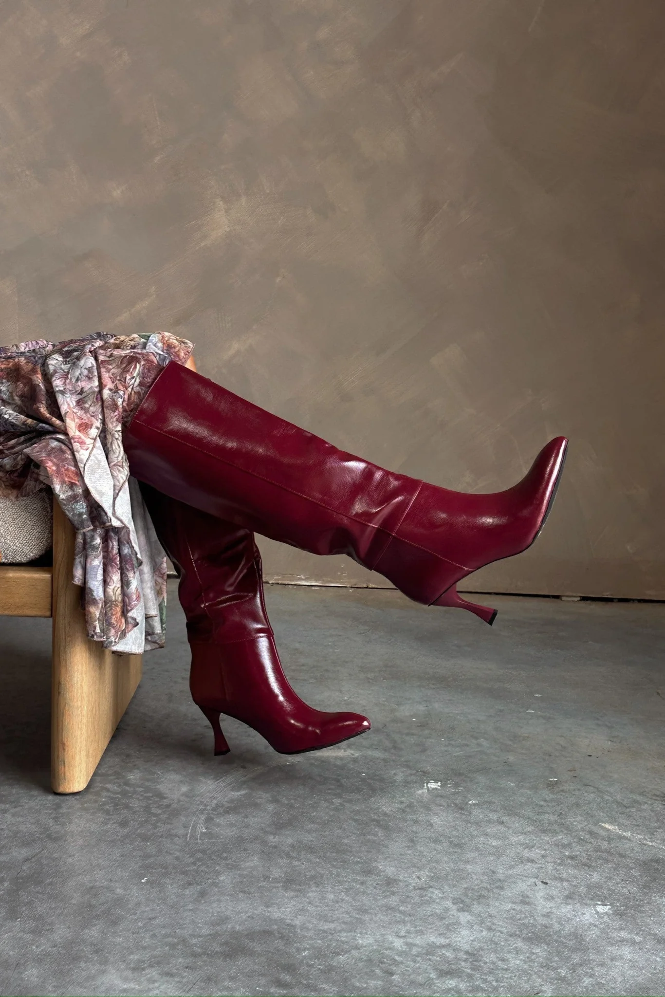 Lexington Wine Knee High Boot - Image 3