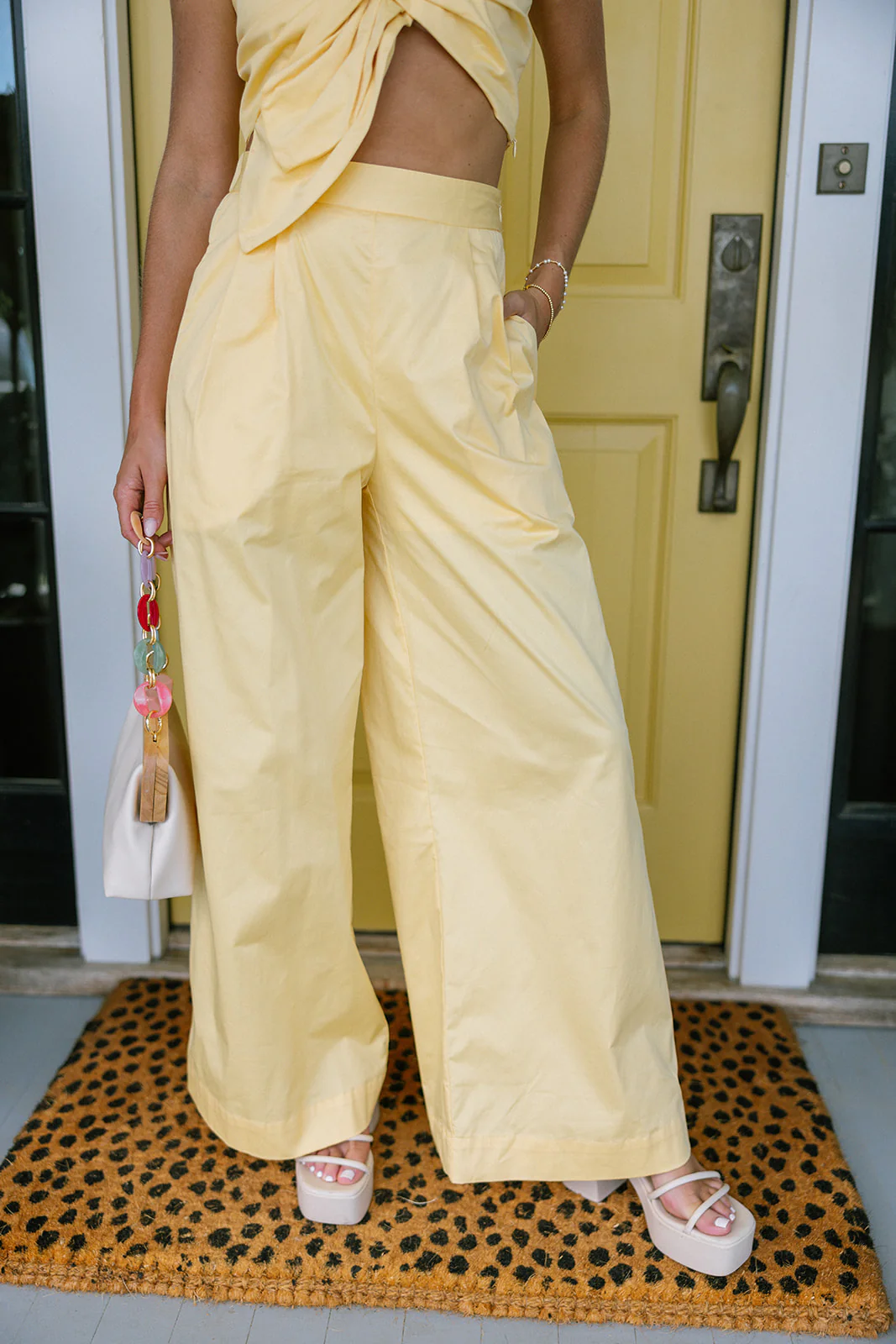 Lianna Yellow Wide Leg Pant - Image 2