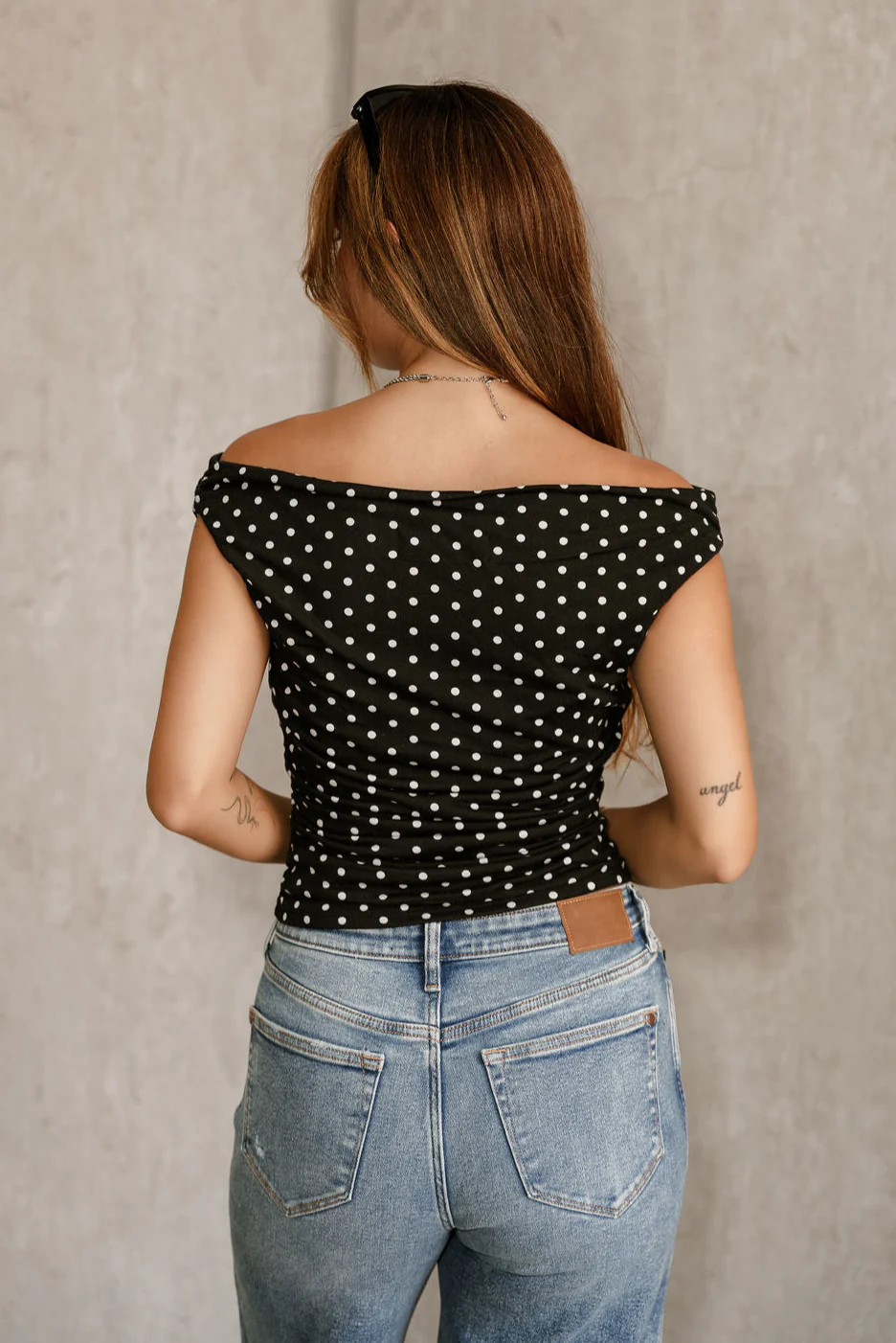 Lila Black & White Polka Dot Top - Image 10