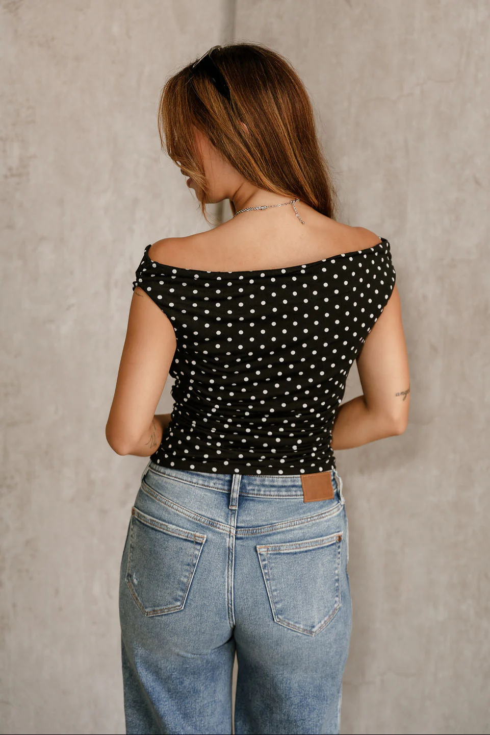 Lila Black & White Polka Dot Top - Image 6