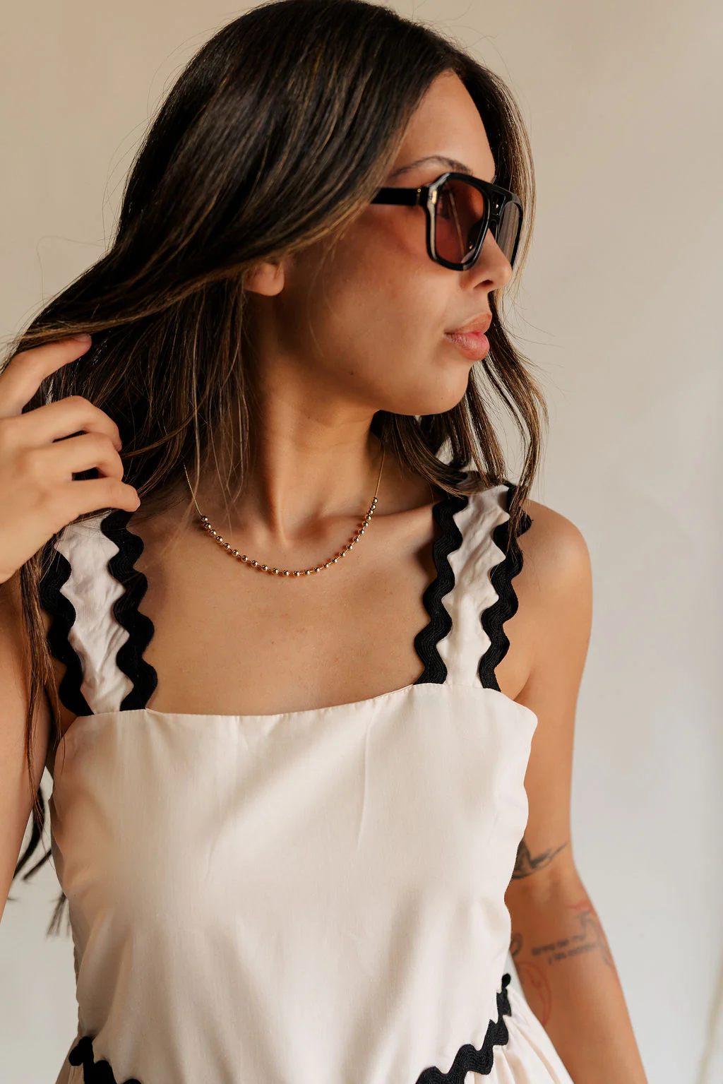 Lila Gold Beaded Single Layer Necklace