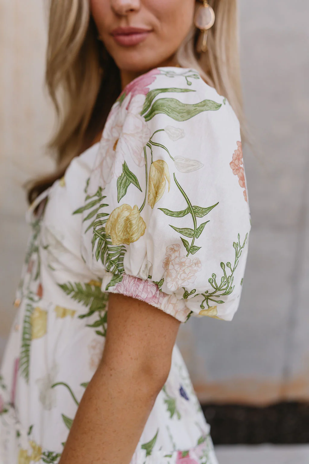 Lilah Cream Multi Floral Mini Dress - Image 2