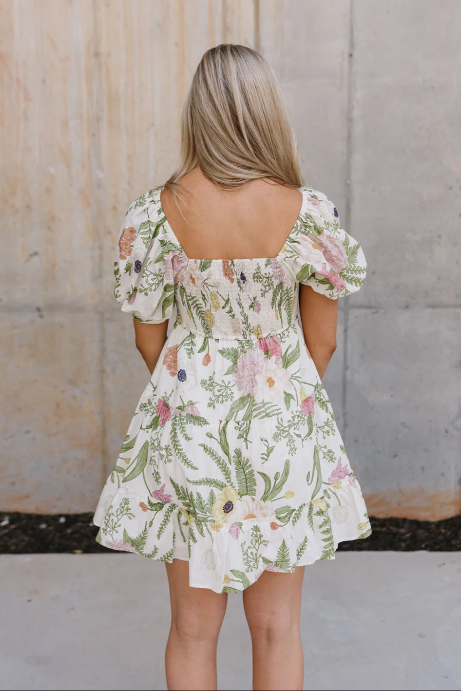 Lilah Cream Multi Floral Mini Dress - Image 4