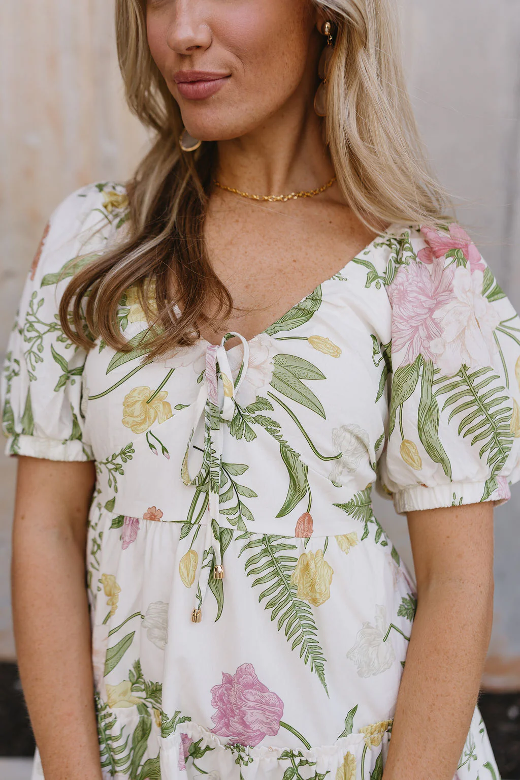 Lilah Cream Multi Floral Mini Dress - Image 5