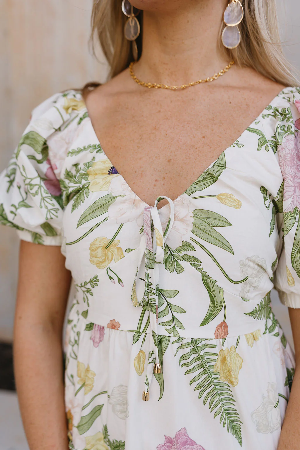 Lilah Cream Multi Floral Mini Dress - Image 8