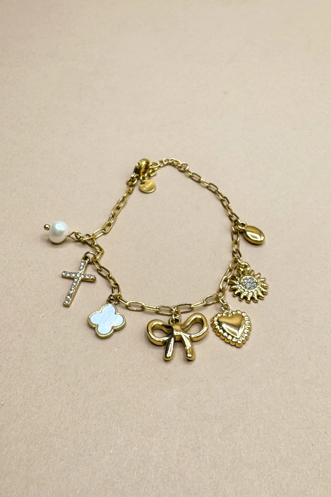 Lilah Gold Chain & Charms Bracelet - Image 2