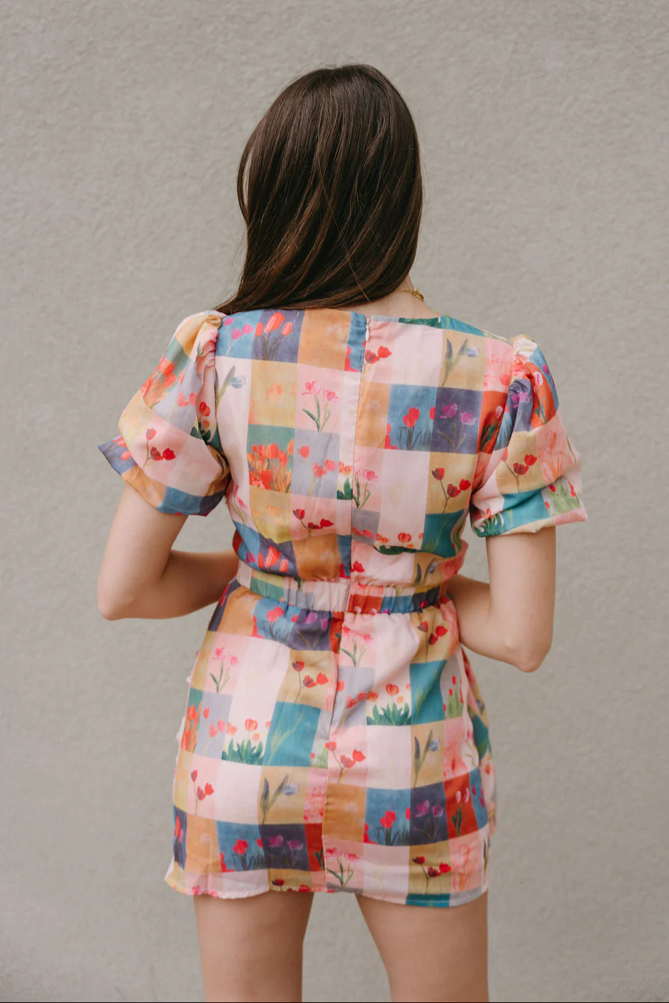 Lilah Multi Plaid & Floral Ruffle Mini Dress - Image 12