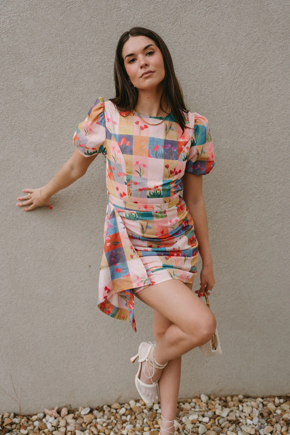 Lilah Multi Plaid & Floral Ruffle Mini Dress - Image 7