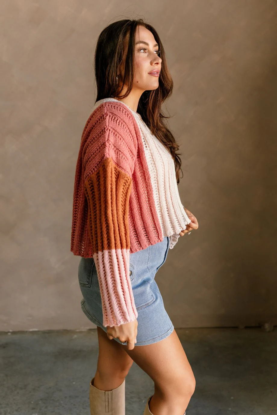 Liliana Cream & Mauve Multi Sweater - Image 3