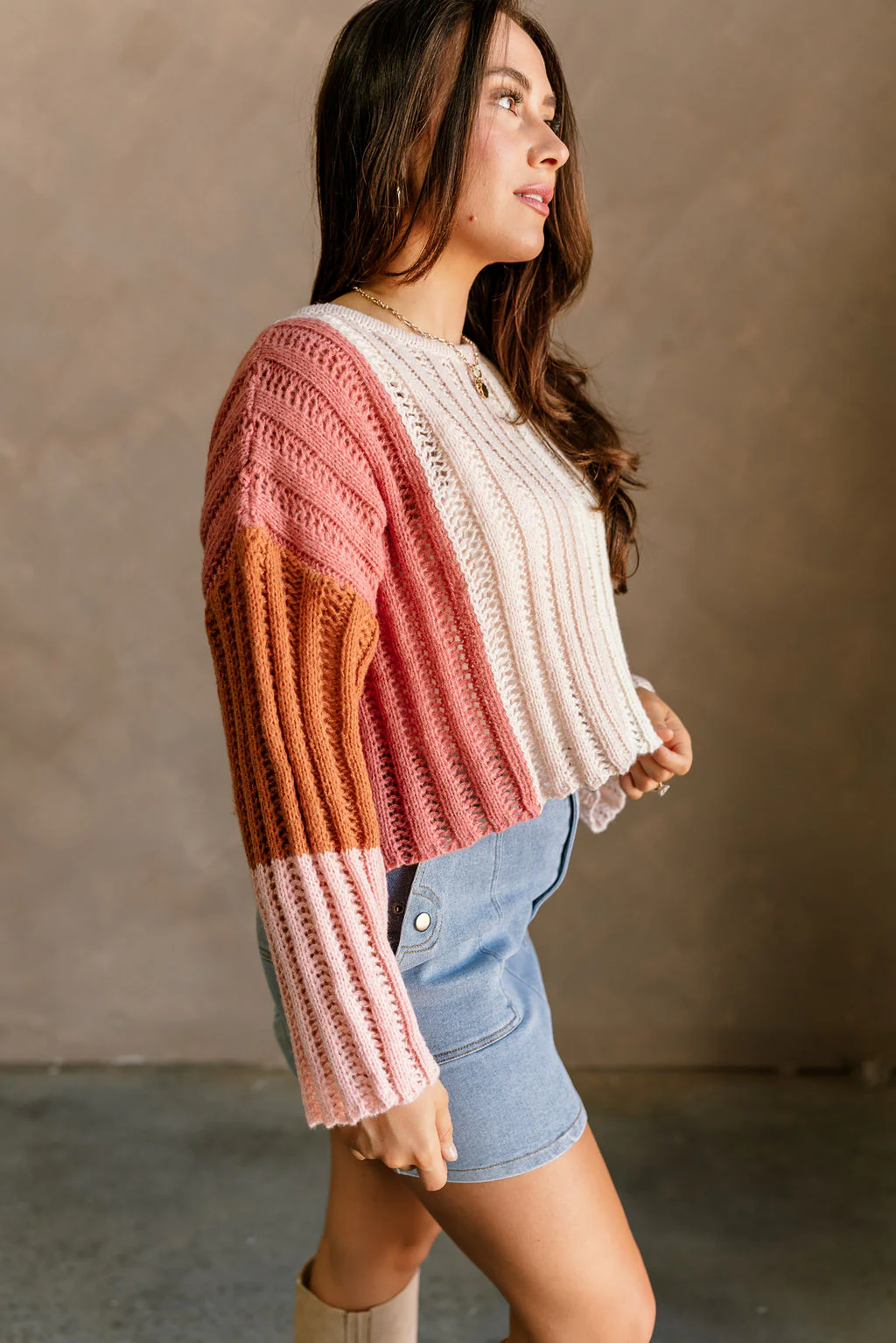 Liliana Cream & Mauve Multi Sweater - Image 4
