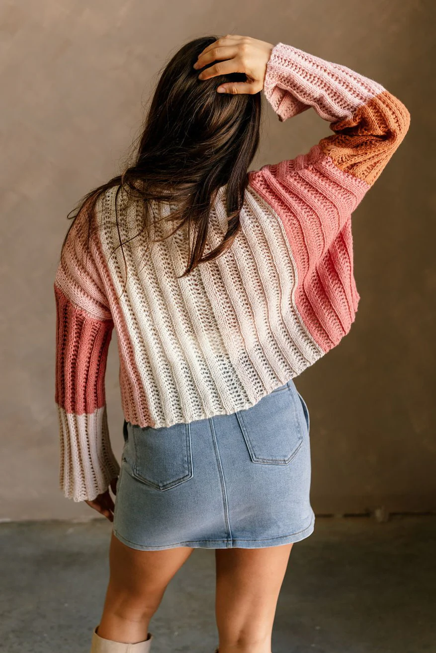 Liliana Cream & Mauve Multi Sweater - Image 5