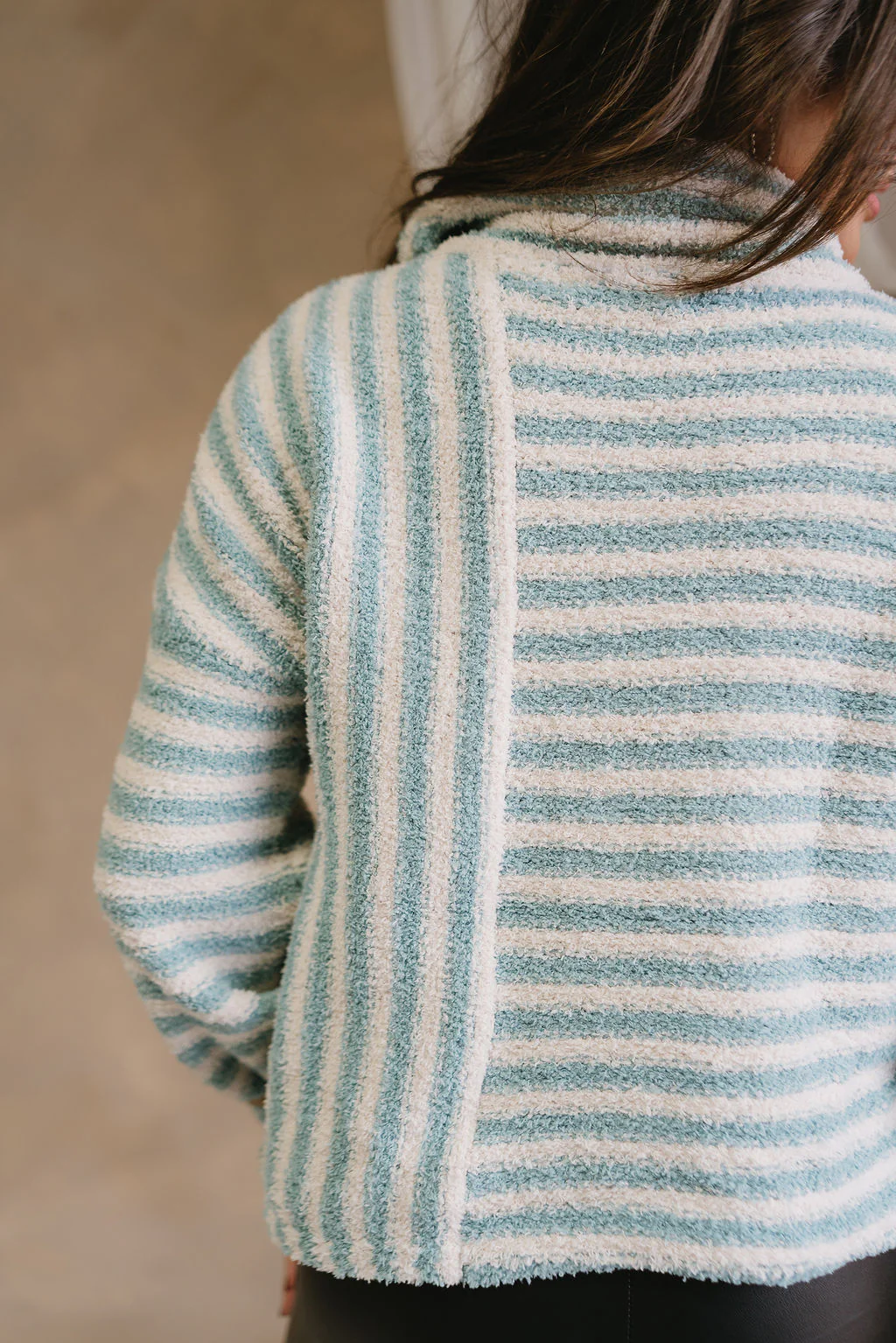 Liliana Sage & Cream Stripe Knit Sweater - Image 5