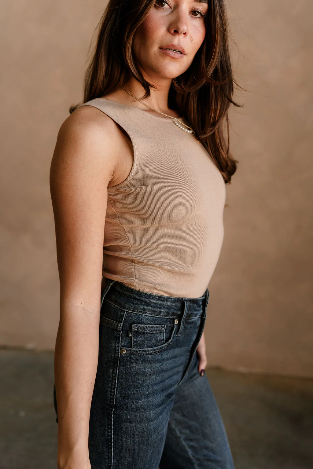 Lilliana Taupe & Black Ties Knit Bodysuit - Image 6