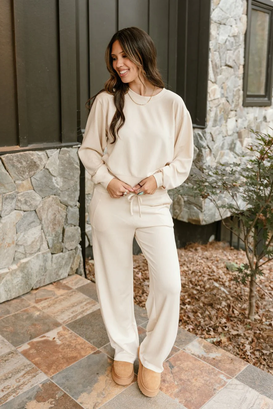 Lina Cream Butter Soft Round Neck Pullover - Image 2