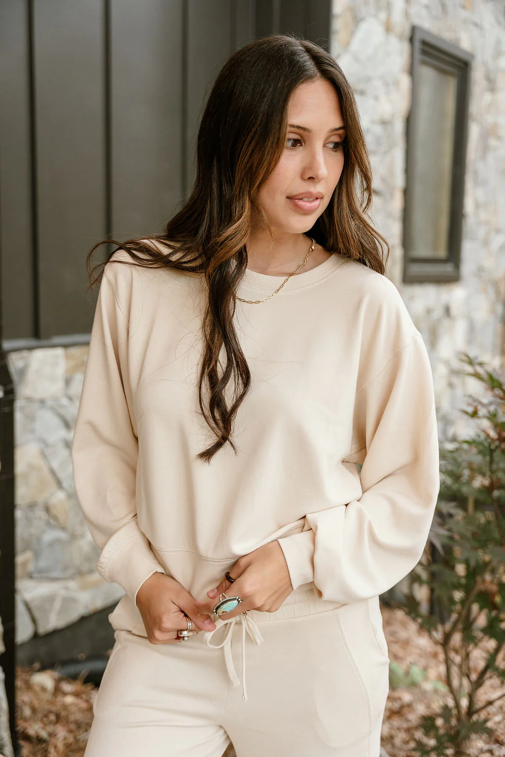 Lina Cream Butter Soft Round Neck Pullover - Image 3