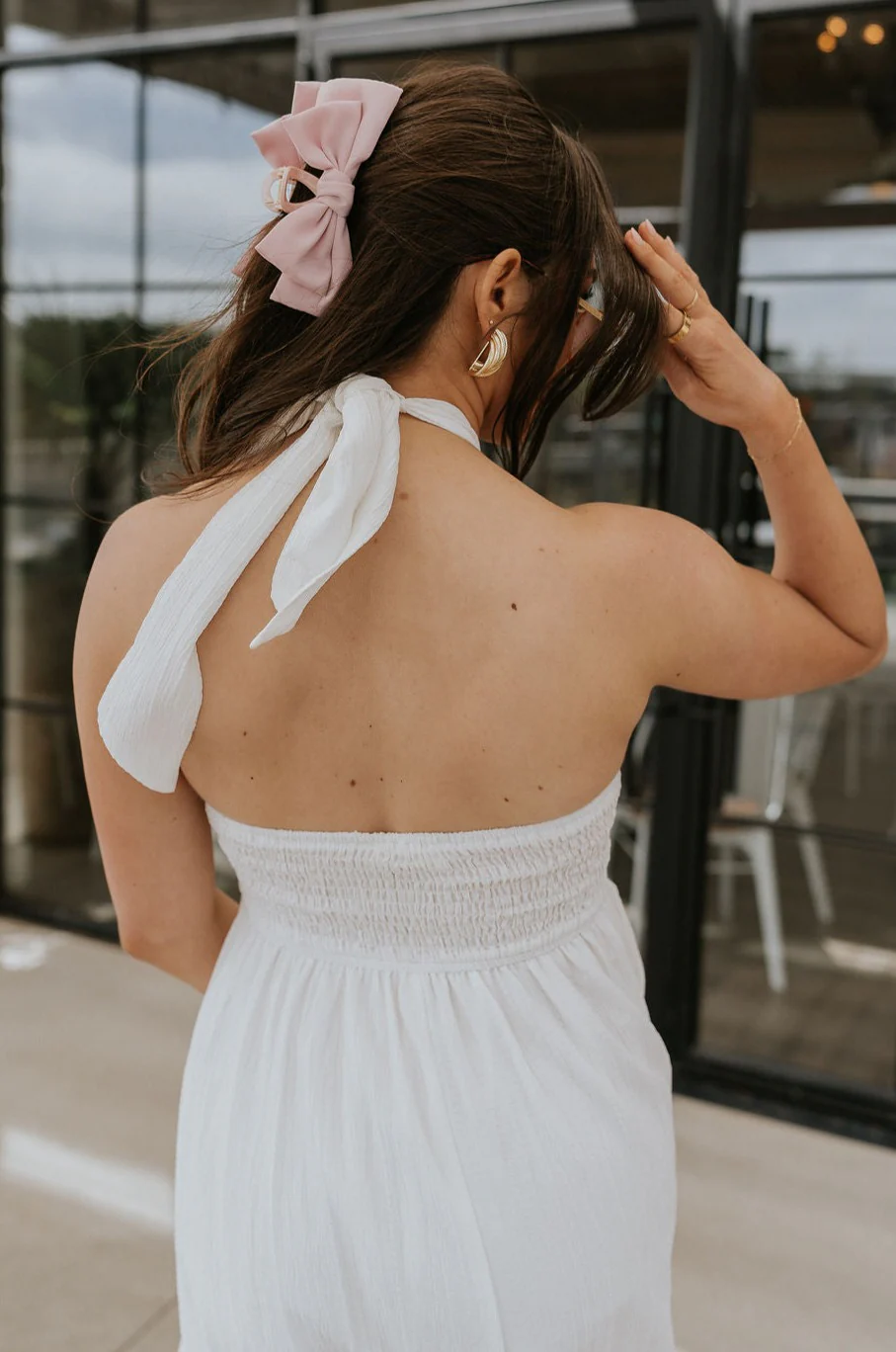 Lina Off White Halter Neckline Maxi Dress - Image 6