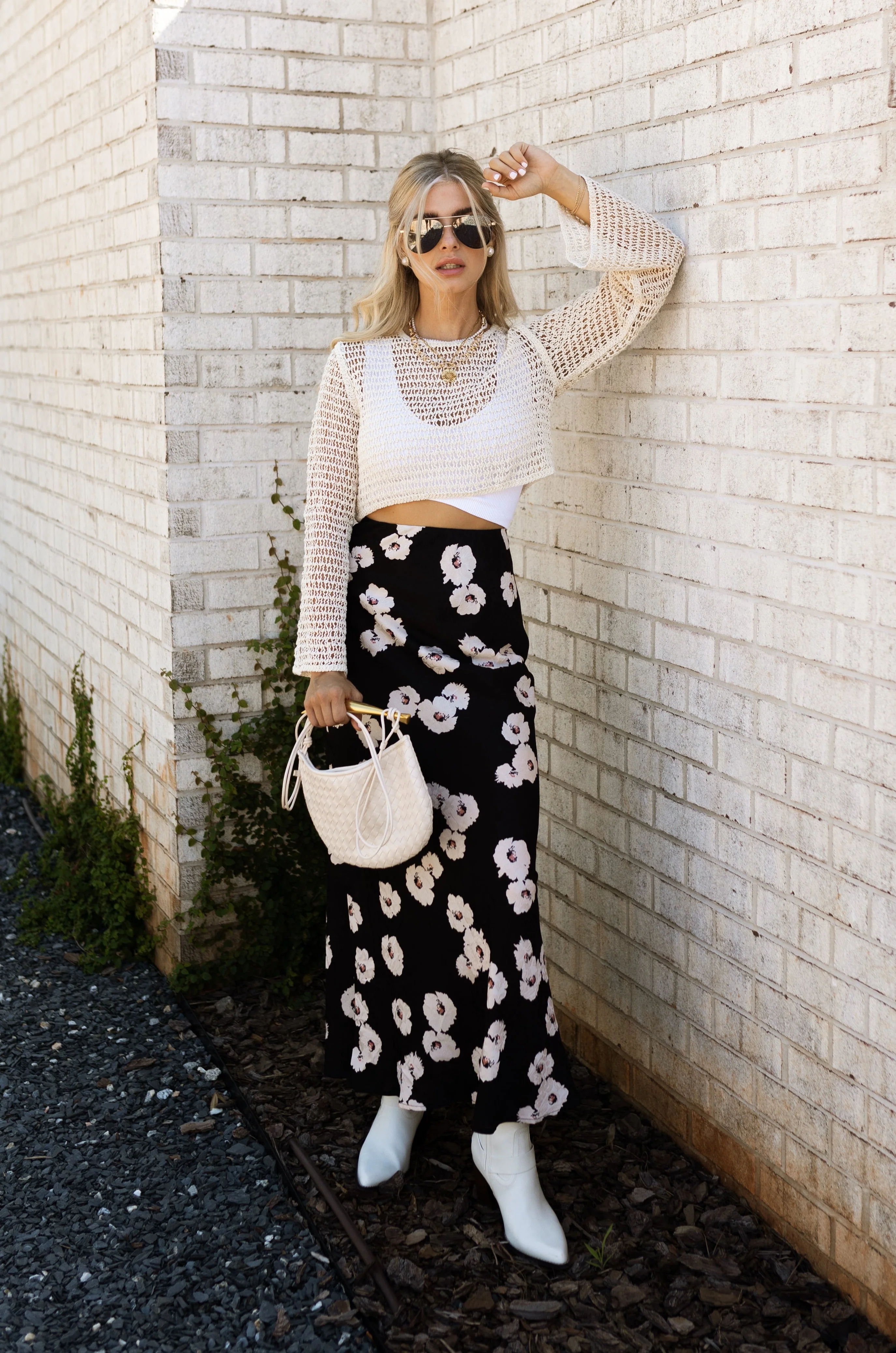 Linden Cream Open Knit Long Sleeve Top - Image 5