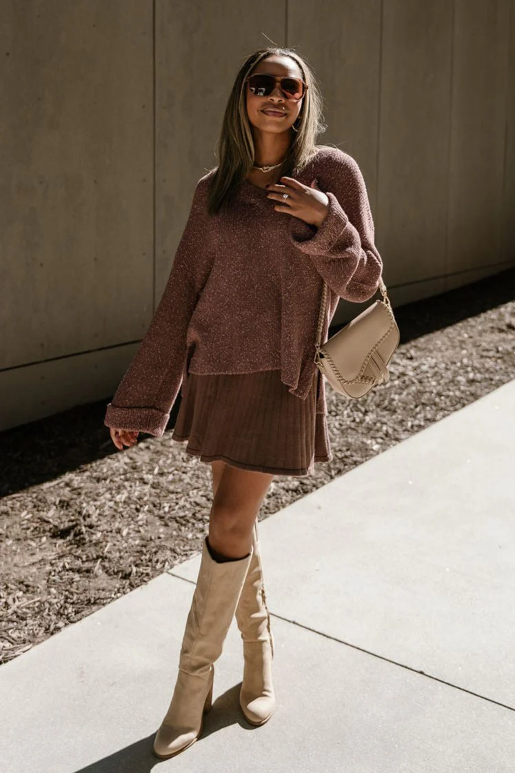 Liv Dark Brown Long Sleeve Sweater - Image 5