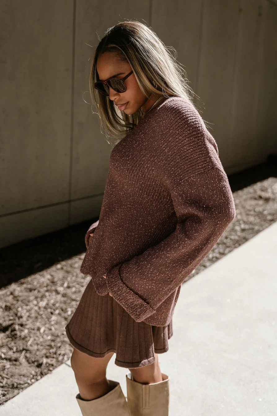 Liv Dark Brown Long Sleeve Sweater - Image 6