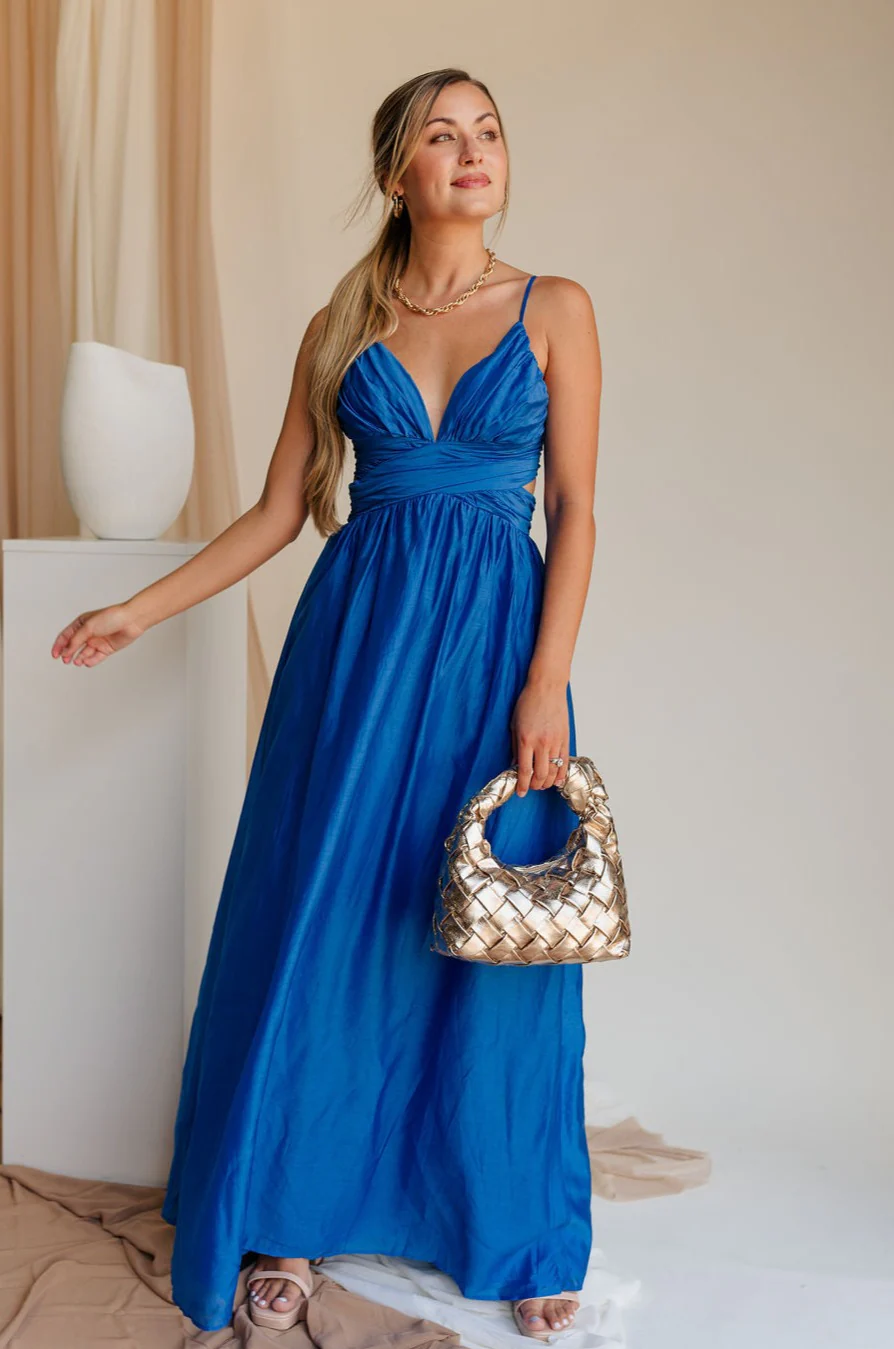 Liv Royal Blue Midi Dress