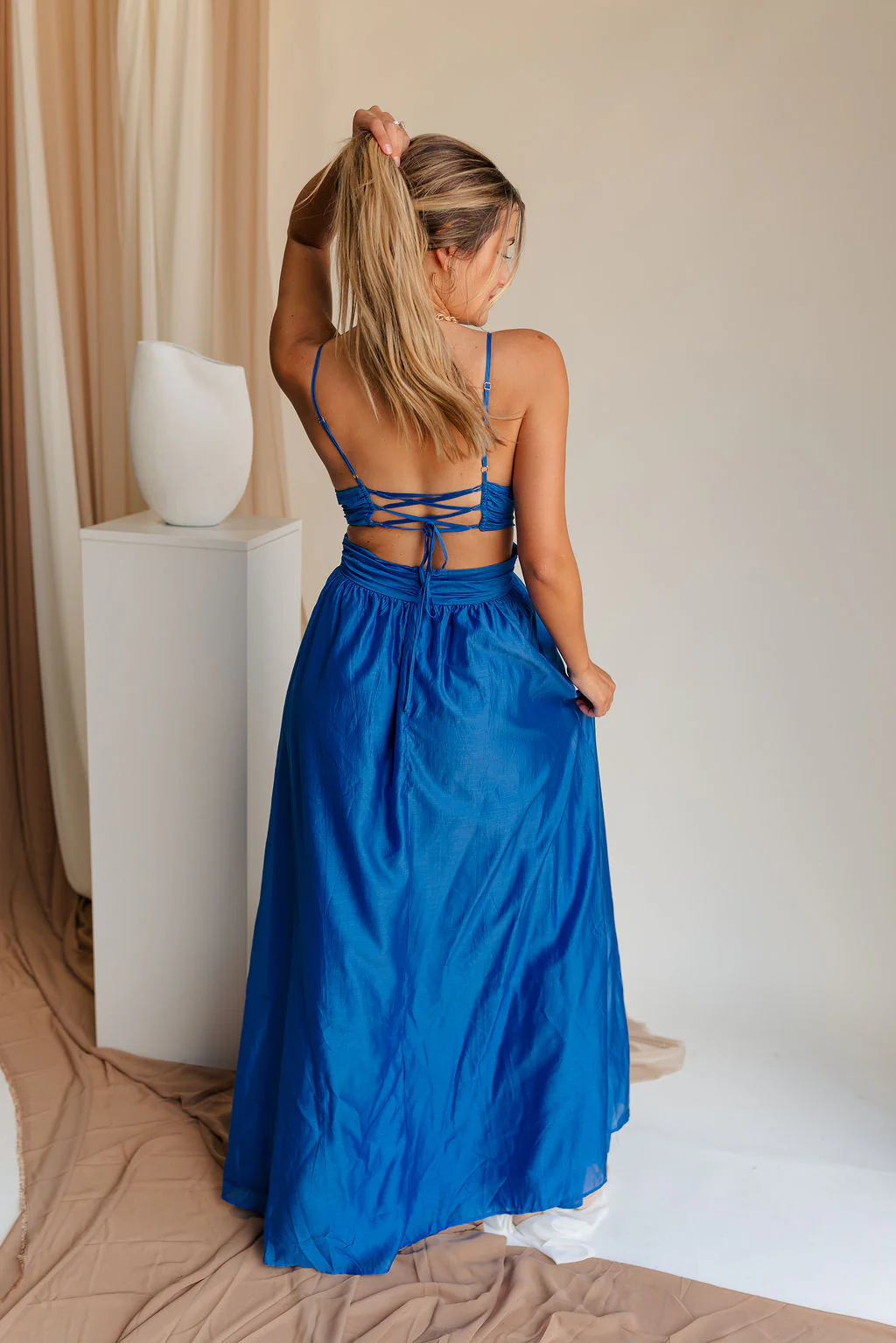 Liv Royal Blue Midi Dress - Image 5