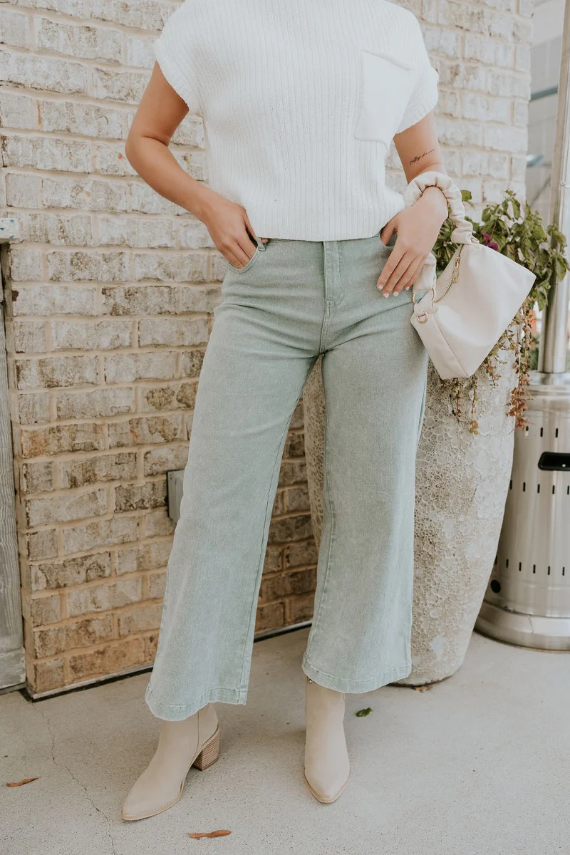 Livia Sage Wide Leg Pants - Image 2