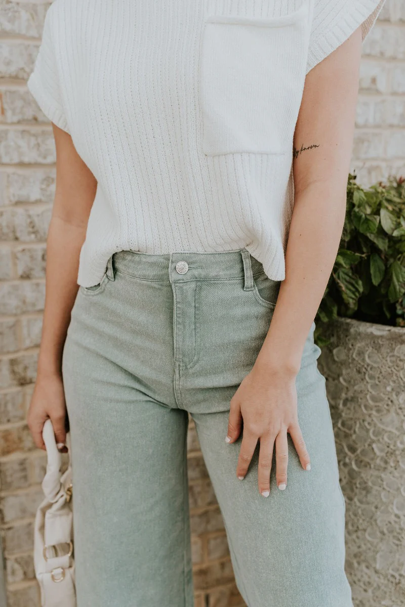 Livia Sage Wide Leg Pants - Image 3