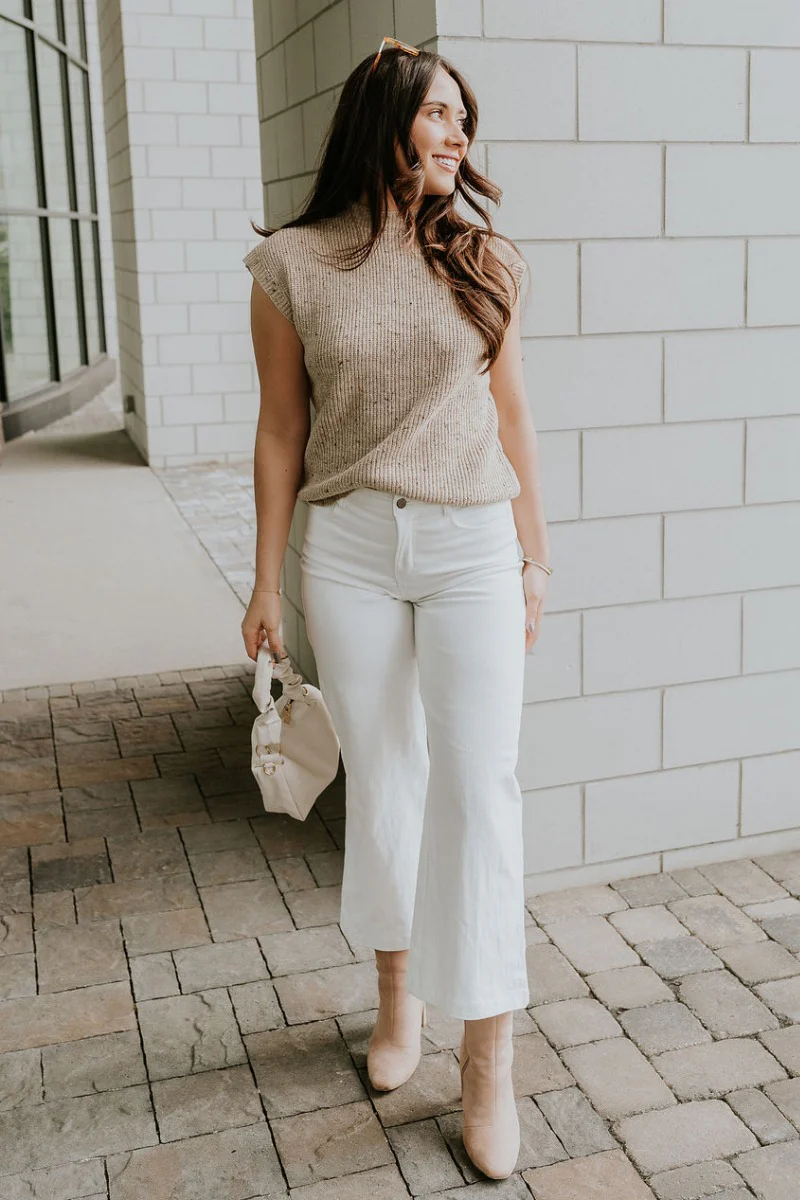 Livia White Wide Leg Pants - Image 3