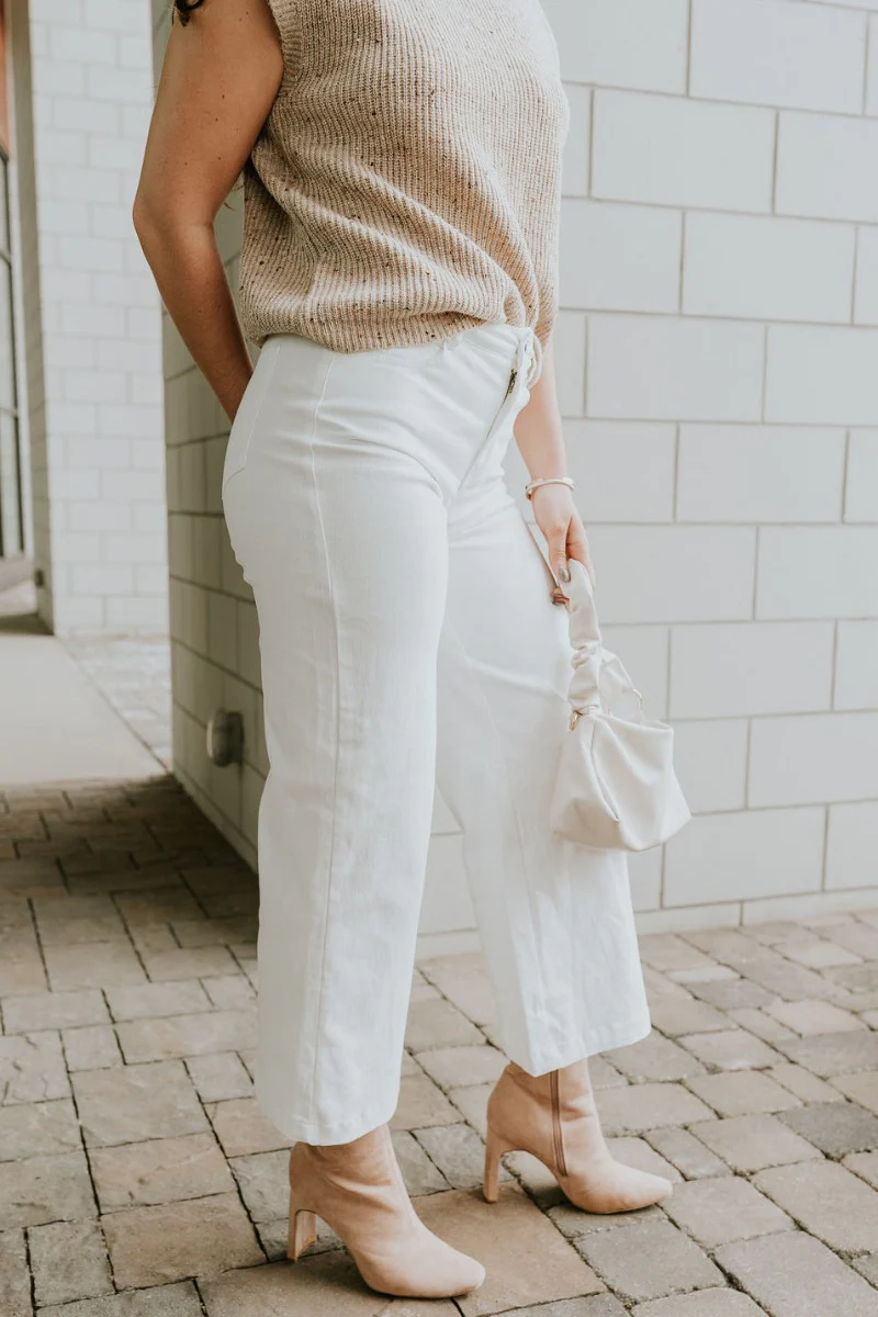 Livia White Wide Leg Pants - Image 6